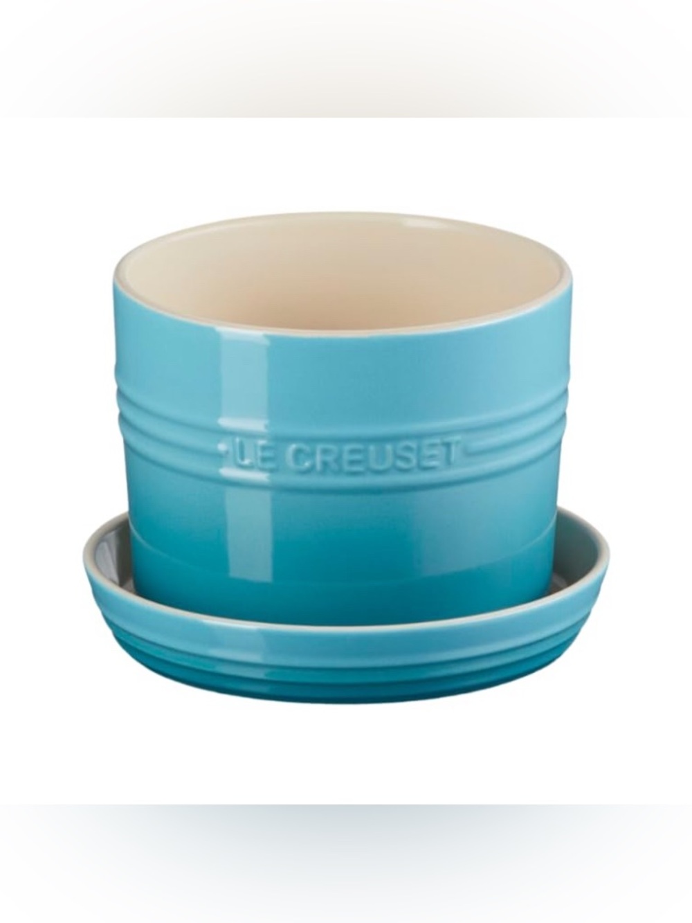 Le Creuset Caribbean Ceramic Herb Planter with Saucer